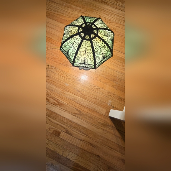 Vintage Bradley & Hubbard Art Nouveau Slag Glass Lamp - Picture 10 of 10